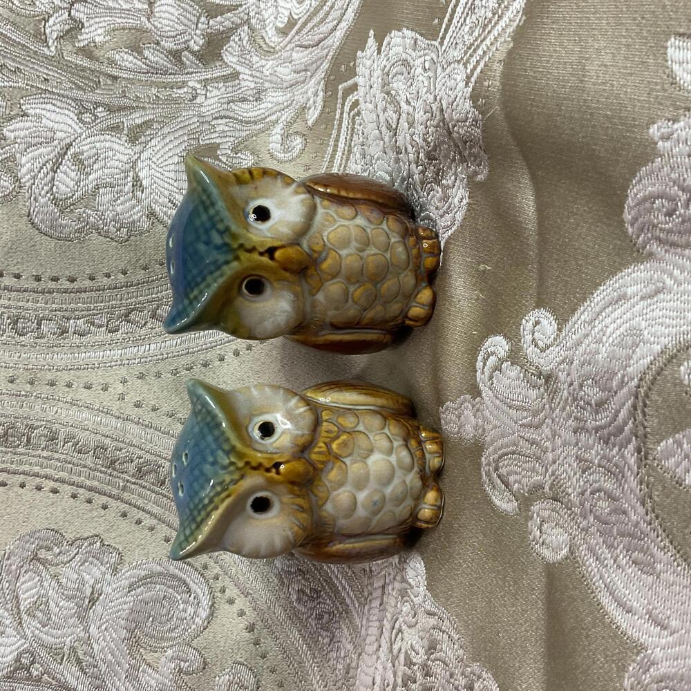 Ceramic Owl Salt and Pepper Shakers Set